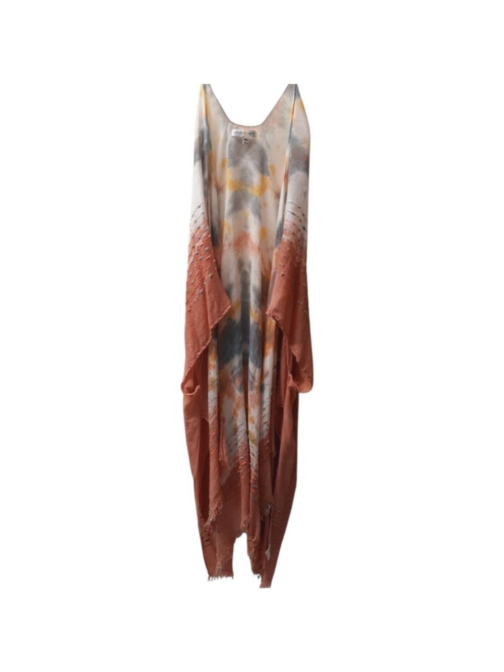 Vintage Woven Heart Womens Kimono Cardigan One Size Multicolor Tie Dye - Picture 4 of 6